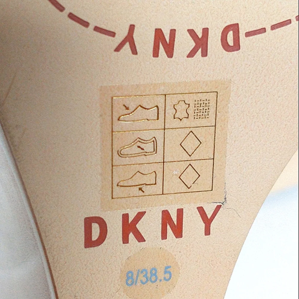 New w/o Box DKNY Genuine Leather Slingback Wedge Sandals Size 8